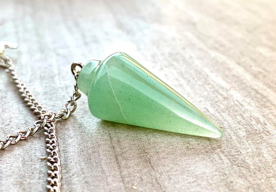 Natural Green Aventurine Pendulum with Mystery Charm | Bag Charm