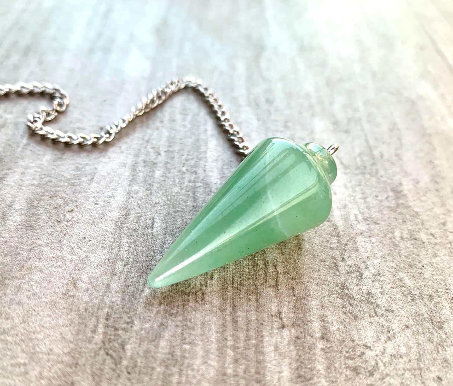 Natural Green Aventurine Pendulum with Mystery Charm | Bag Charm