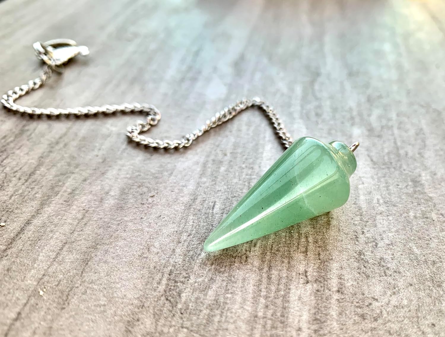 Natural Green Aventurine Pendulum with Mystery Charm | Bag Charm