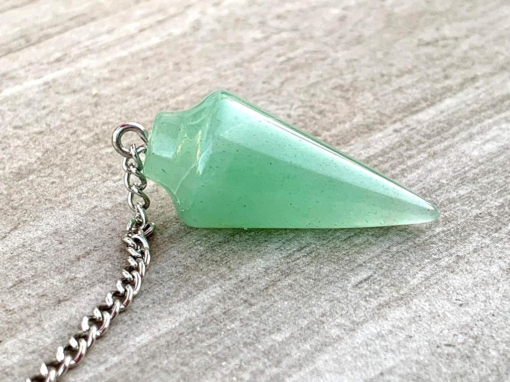 Natural Green Aventurine Pendulum with Mystery Charm | Bag Charm